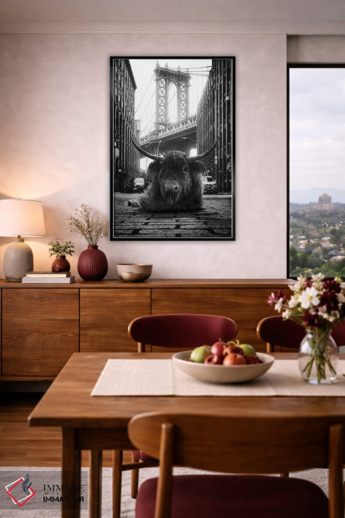 تابلو دکوراتیو گاو کوهستانی در خیابان اثر جوفری فیلیپ - D3B