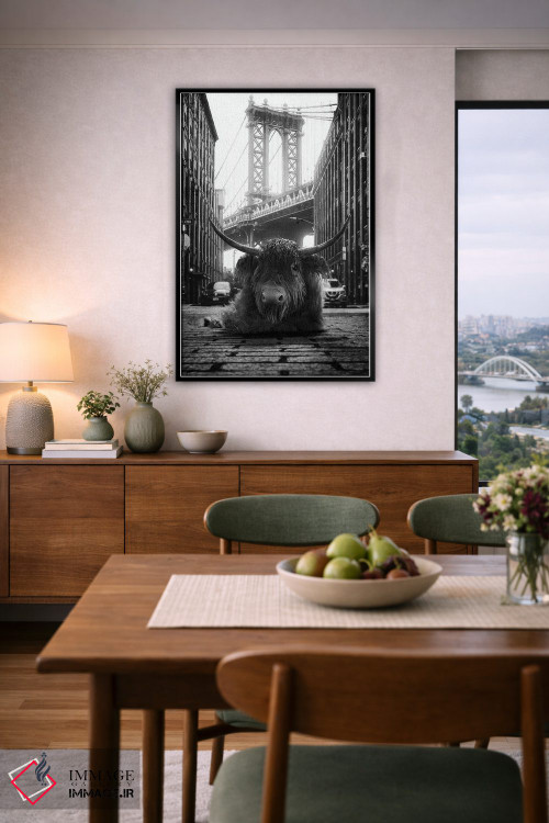 تابلو دکوراتیو گاو کوهستانی در خیابان اثر جوفری فیلیپ - D6B