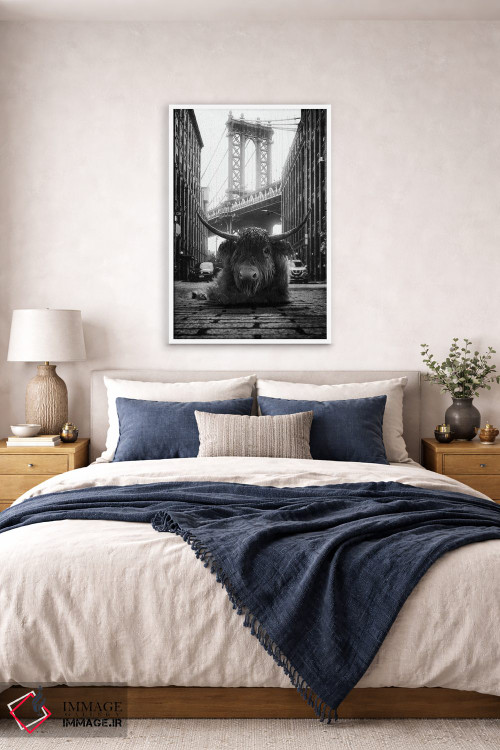 تابلو دکوراتیو گاو کوهستانی در خیابان اثر جوفری فیلیپ - D5W