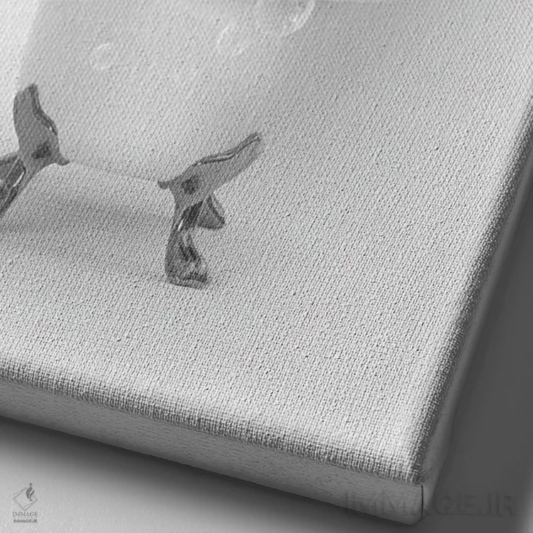 تابلو دکوراتیو گاو کوهستانی در حمام جلویی اثر جوفری فیلیپ - نمای نزدیک بافت بوم