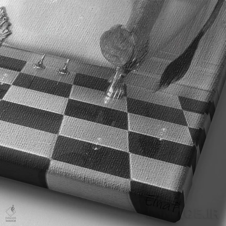 تابلو دکوراتیو فیل روی وان اثر جوفری فیلیپ - نمای نزدیک بافت بوم