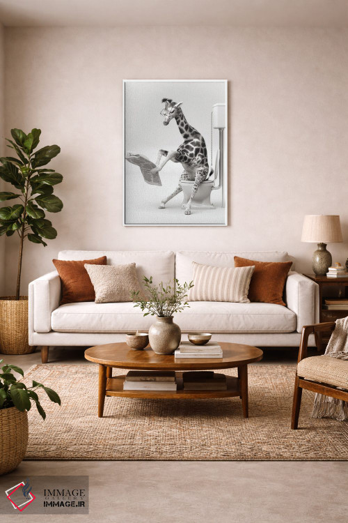 تابلو دکوراتیو زرافه در توالت اثر جوفری فیلیپ - D3W