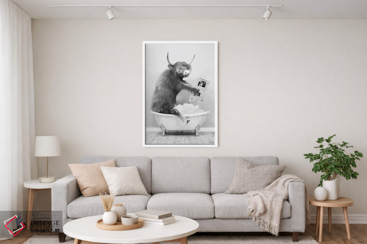 تابلو دکوراتیو دفترچه گاو کوهستانی در حمام اثر جوفری فیلیپ - D4W