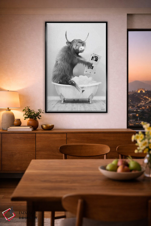 تابلو دکوراتیو دفترچه گاو کوهستانی در حمام اثر جوفری فیلیپ - D3B