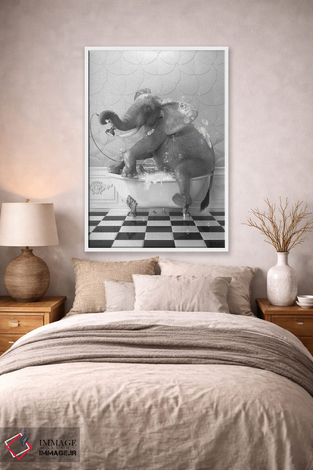 تابلو دکوراتیو فیل روی وان اثر جوفری فیلیپ - D1W