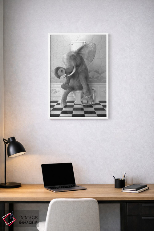 تابلو دکوراتیو فیل روی توالت اثر جوفری فیلیپ - D1W