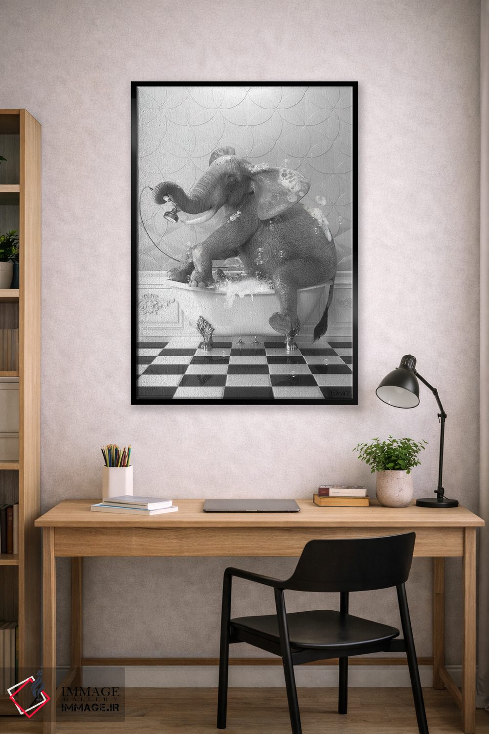 تابلو دکوراتیو فیل روی وان اثر جوفری فیلیپ - D3B