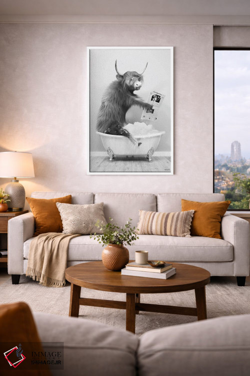 تابلو دکوراتیو دفترچه گاو کوهستانی در حمام اثر جوفری فیلیپ - D5W