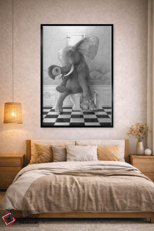 تابلو دکوراتیو فیل روی توالت اثر جوفری فیلیپ - D2B