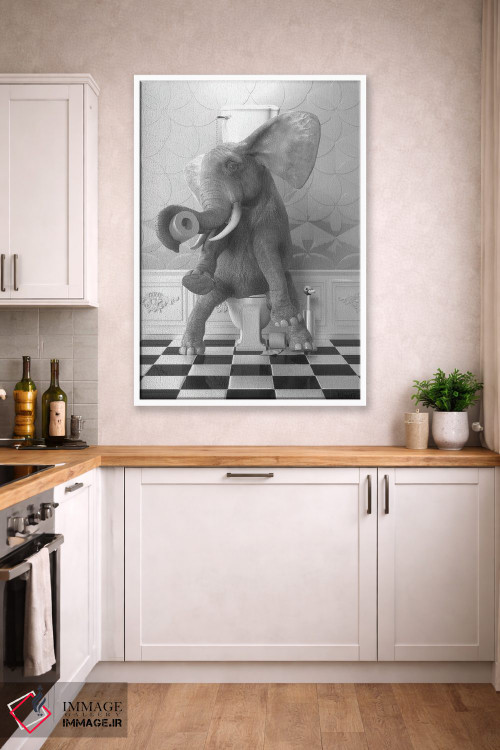 تابلو دکوراتیو فیل روی توالت اثر جوفری فیلیپ - D4W