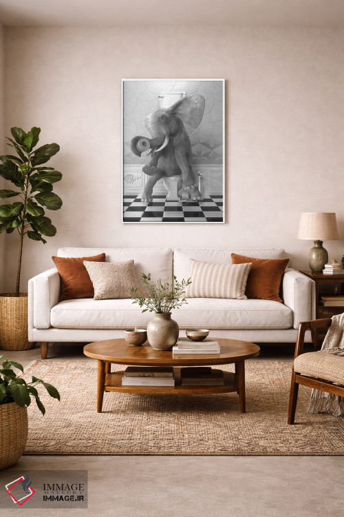 تابلو دکوراتیو فیل روی توالت اثر جوفری فیلیپ - D3W