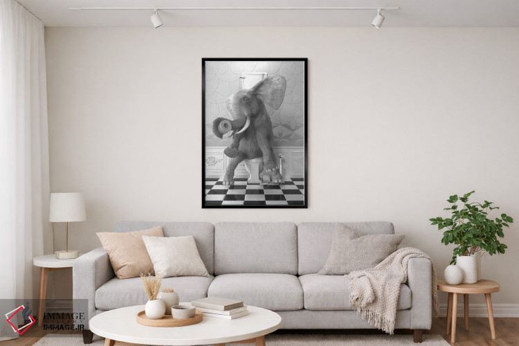 تابلو دکوراتیو فیل روی توالت اثر جوفری فیلیپ - D5B
