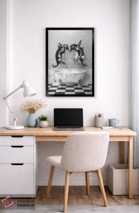 تابلو دکوراتیو پنگوئن ها در حمام اثر جوفری فیلیپ - D5B