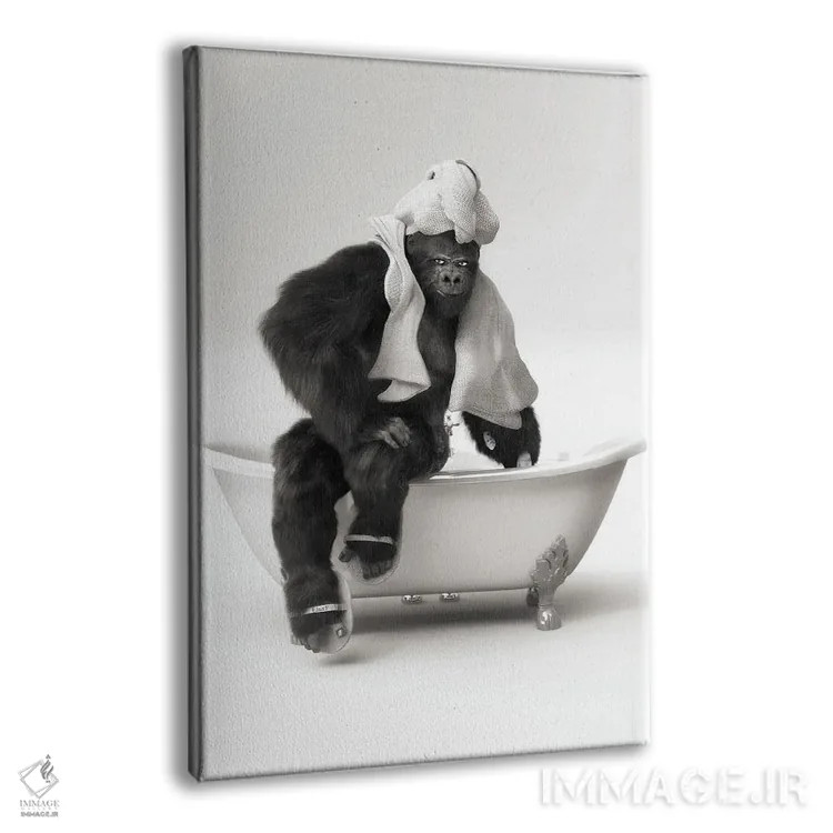 تابلو دکوراتیو گوریل در وان حمام اثر جوفری فیلیپ - نمای پرسپکتیو محصول