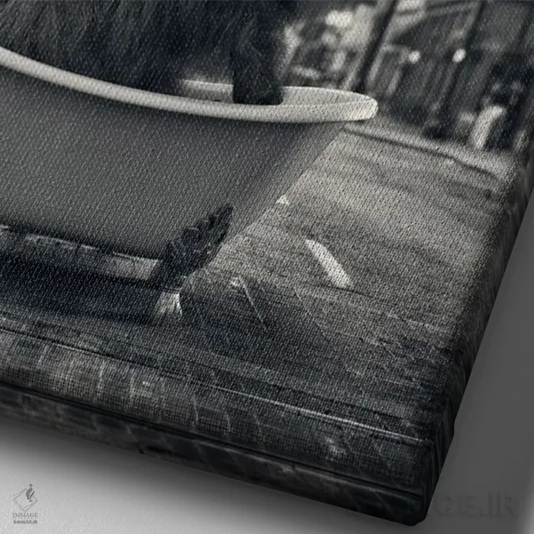 تابلو دکوراتیو گاو کوهستانی در خیابان اثر جوفری فیلیپ - نمای نزدیک بافت بوم