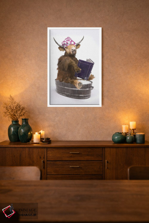 تابلو دکوراتیو گاو کوهستانی در حمام اثر جوفری فیلیپ - D2W