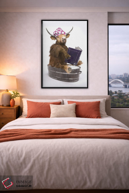 تابلو دکوراتیو گاو کوهستانی در حمام اثر جوفری فیلیپ - D5B