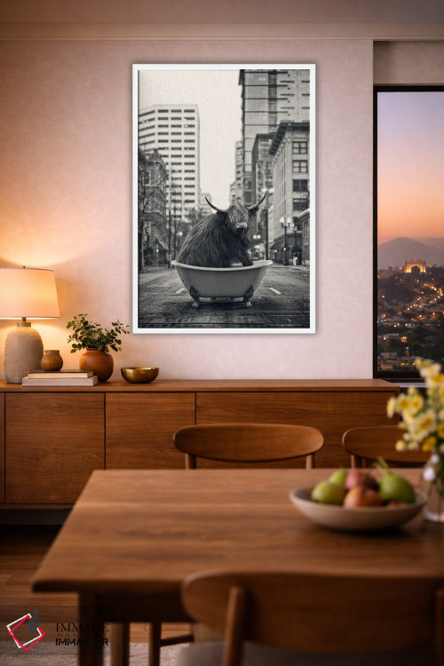 تابلو دکوراتیو گاو کوهستانی در خیابان اثر جوفری فیلیپ - D2W