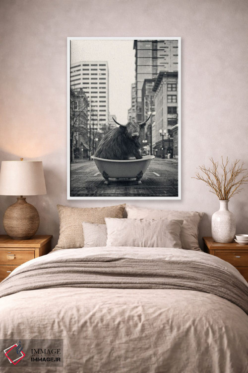 تابلو دکوراتیو گاو کوهستانی در خیابان اثر جوفری فیلیپ - D1W
