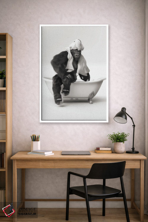 تابلو دکوراتیو گوریل در وان حمام اثر جوفری فیلیپ - D1W