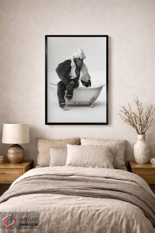 تابلو دکوراتیو گوریل در وان حمام اثر جوفری فیلیپ - D2B