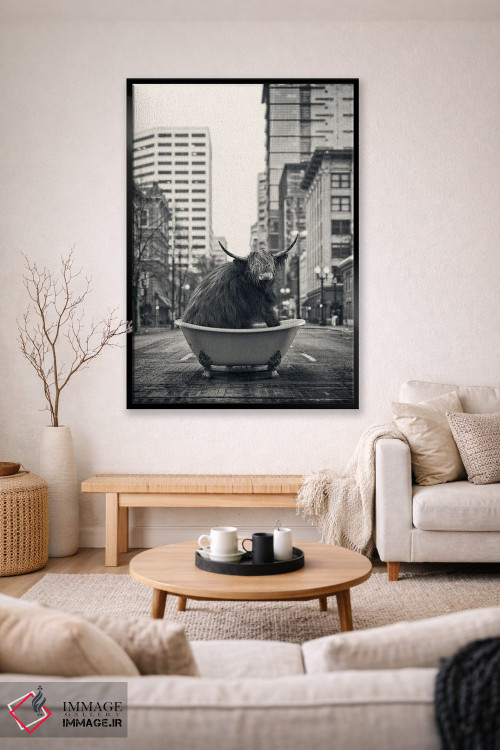 تابلو دکوراتیو گاو کوهستانی در خیابان اثر جوفری فیلیپ - D3B