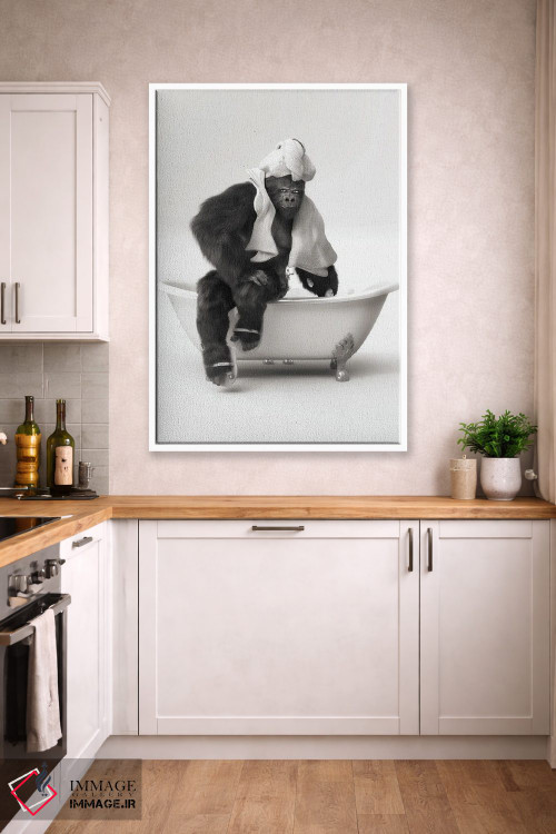 تابلو دکوراتیو گوریل در وان حمام اثر جوفری فیلیپ - D3W