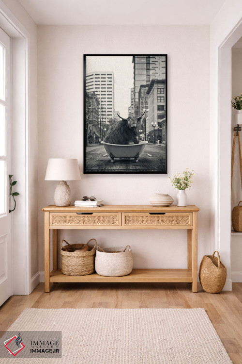 تابلو دکوراتیو گاو کوهستانی در خیابان اثر جوفری فیلیپ - D6B