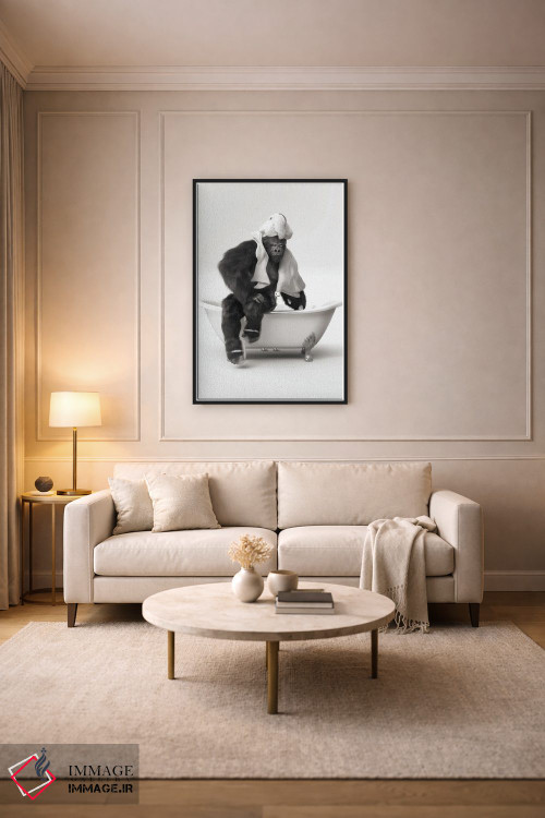 تابلو دکوراتیو گوریل در وان حمام اثر جوفری فیلیپ - D4B