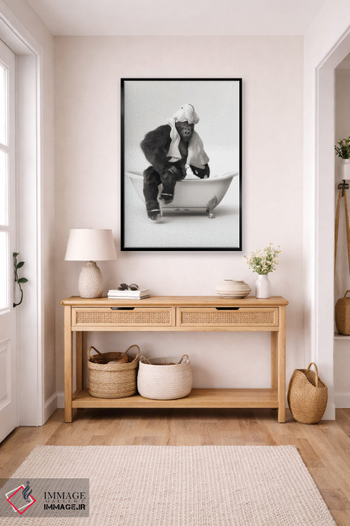 تابلو دکوراتیو گوریل در وان حمام اثر جوفری فیلیپ - D6B