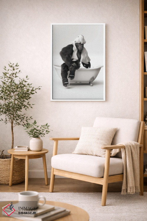 تابلو دکوراتیو گوریل در وان حمام اثر جوفری فیلیپ - D5W