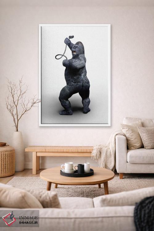 تابلو دکوراتیو گوریل در حال دوش گرفتن اثر جوفری فیلیپ - D1W