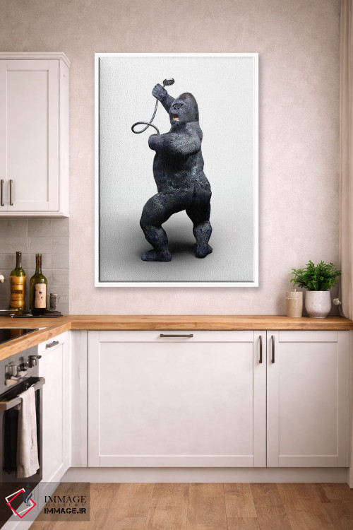 تابلو دکوراتیو گوریل در حال دوش گرفتن اثر جوفری فیلیپ - D4W