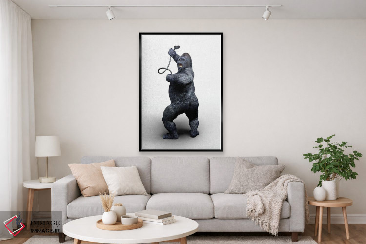 تابلو دکوراتیو گوریل در حال دوش گرفتن اثر جوفری فیلیپ - D3B