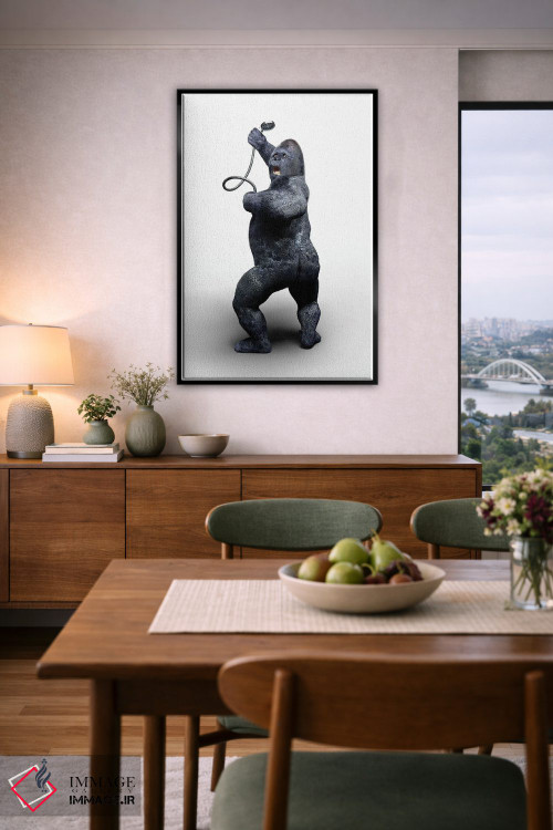 تابلو دکوراتیو گوریل در حال دوش گرفتن اثر جوفری فیلیپ - D6B