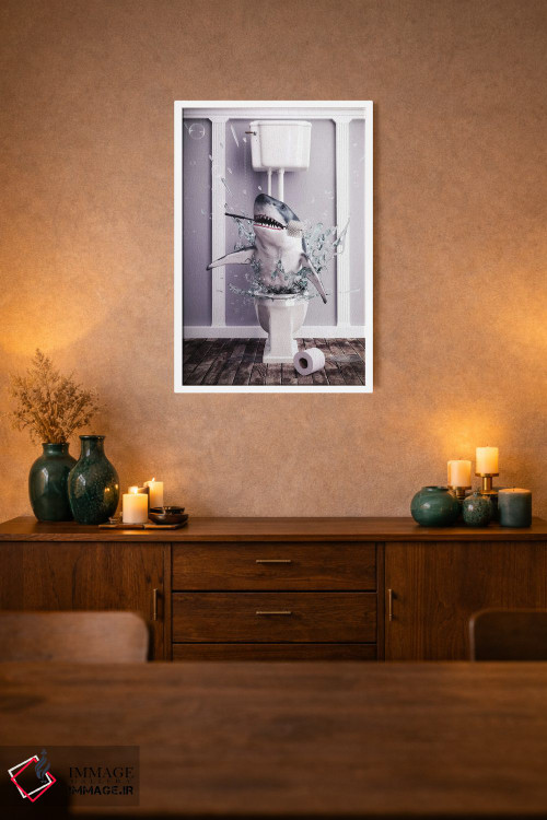 تابلو دکوراتیو کوسه در دستشویی اثر جوفری فیلیپ - D1W