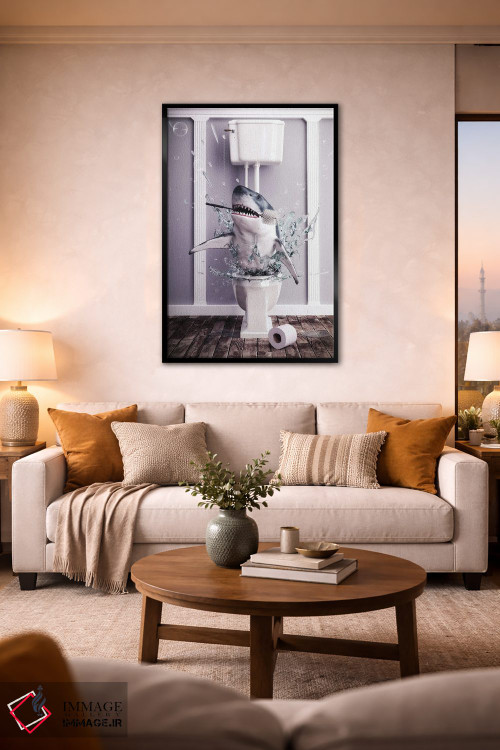 تابلو دکوراتیو کوسه در دستشویی اثر جوفری فیلیپ - D3B