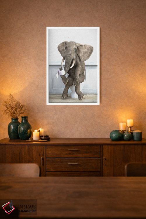 تابلو دکوراتیو فیل در دستشویی اثر جوفری فیلیپ - D1W