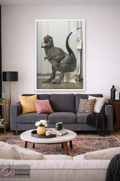 تابلو دکوراتیو تی رکس در دستشویی اثر جوفری فیلیپ - D1W