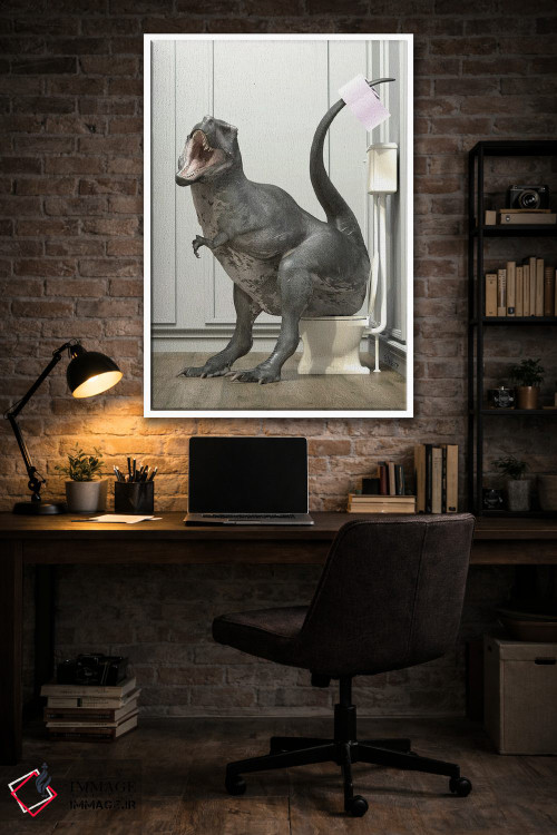 تابلو دکوراتیو تی رکس در دستشویی اثر جوفری فیلیپ - D4W
