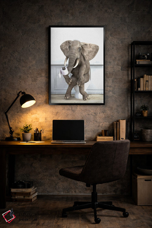 تابلو دکوراتیو فیل در دستشویی اثر جوفری فیلیپ - D5B