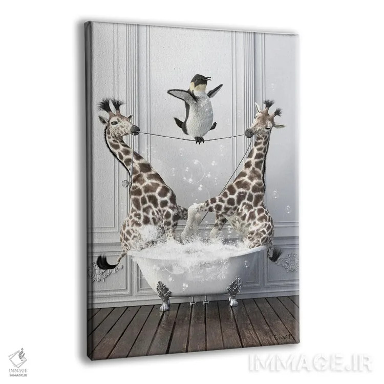 تابلو دکوراتیو پنگوئن بندباز اثر جوفری فیلیپ - نمای پرسپکتیو محصول