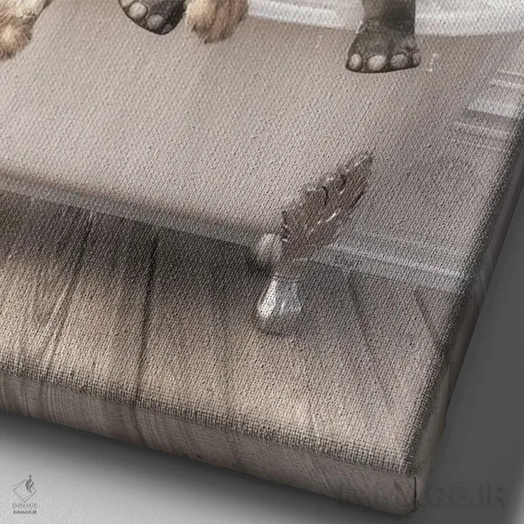 تابلو دکوراتیو حیوانات کوچک در وان حمام اثر جوفری فیلیپ - نمای نزدیک بافت بوم