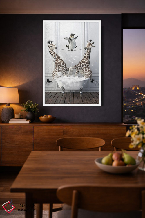 تابلو دکوراتیو پنگوئن بندباز اثر جوفری فیلیپ - D3W