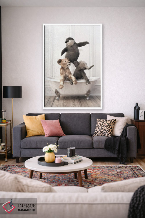 تابلو دکوراتیو حیوانات کوچک در وان حمام اثر جوفری فیلیپ - D1W