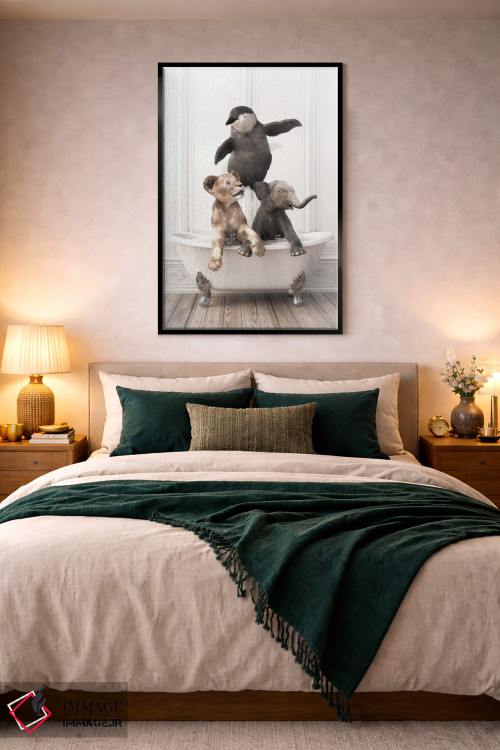 تابلو دکوراتیو حیوانات کوچک در وان حمام اثر جوفری فیلیپ - D2B