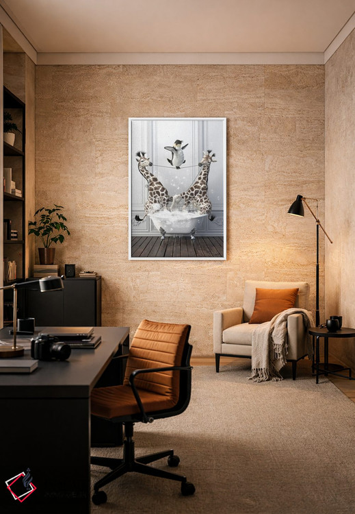 تابلو دکوراتیو پنگوئن بندباز اثر جوفری فیلیپ - D6W