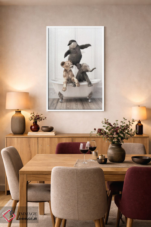 تابلو دکوراتیو حیوانات کوچک در وان حمام اثر جوفری فیلیپ - D4W