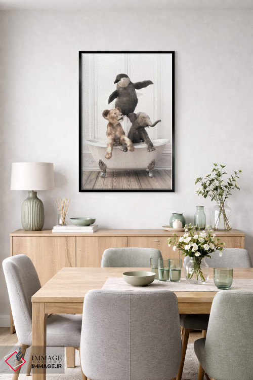 تابلو دکوراتیو حیوانات کوچک در وان حمام اثر جوفری فیلیپ - D5B