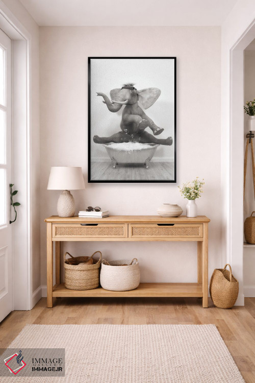 تابلو دکوراتیو فیل ژیمناست در حمام اثر جوفری فیلیپ - D6B